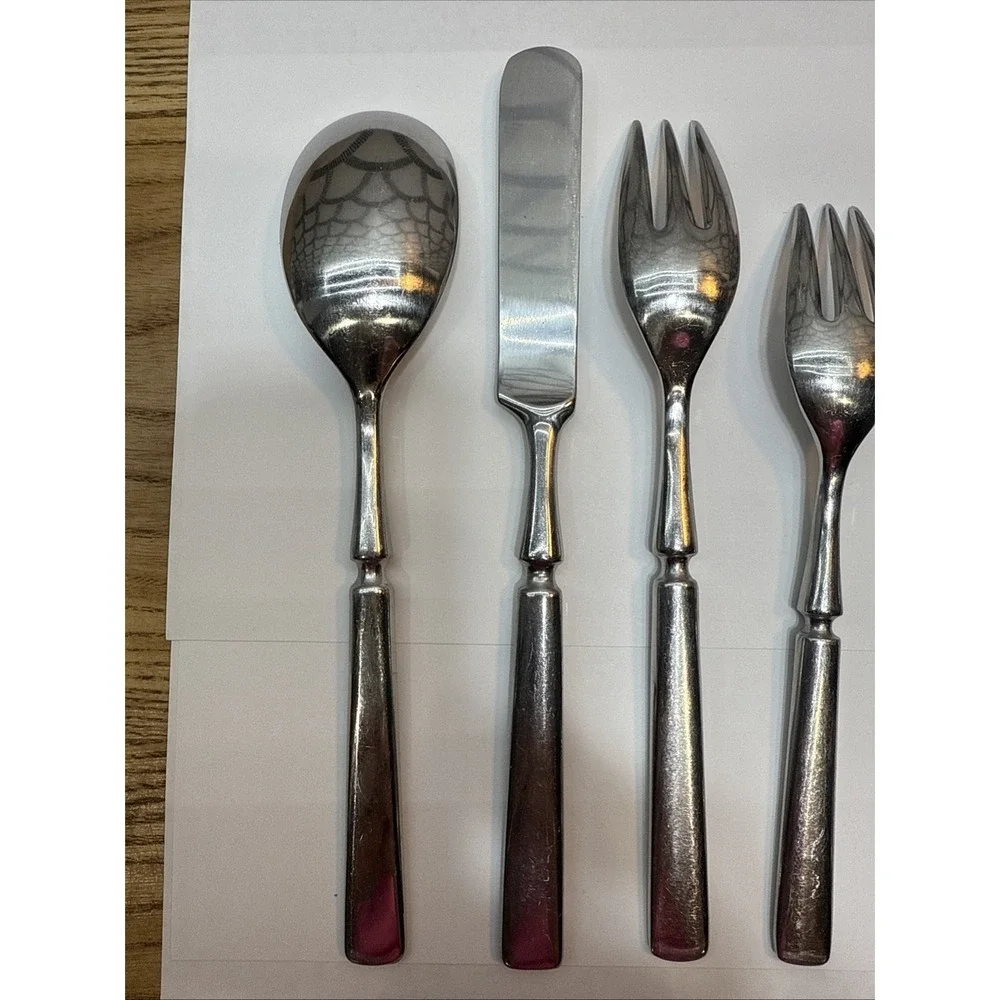 Vtg (5) Pcs DANSK int'l‎ Designs Japan IHQ Anvil Pattern Flatware Place setting